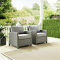 Claustro Bradenton Outdoor Wicker Seating Set Grey - 2 Piece CL3046389